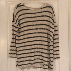 Black and cream striped sweater
